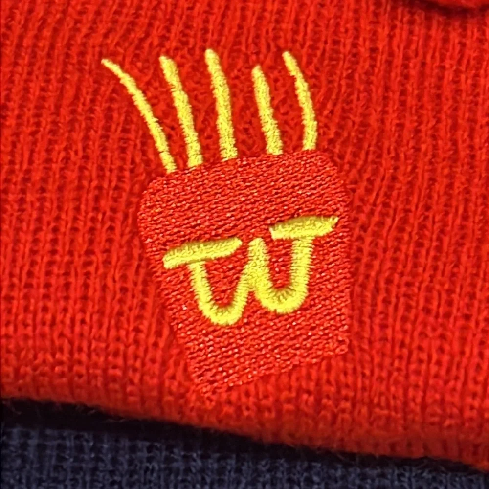 NWT Toddler Tuc Tuc Red and Navy Winter Hat, Gloves, and Scarf Set Red and Navy
